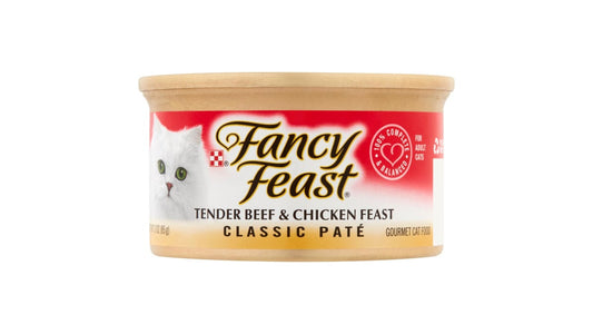 Fancy Feast Classic Pate Gourmet Cat Food Tender Beef & Chicken Feast (3 oz)