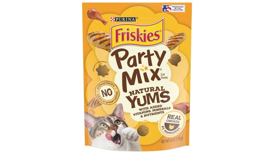 Purina Friskies Cat Treats Party Mix Natural Yums with Real Chicken (6 oz)