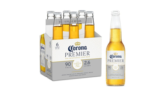 Corona Premier Mexican Lager Bottles (12 oz x 6 ct)