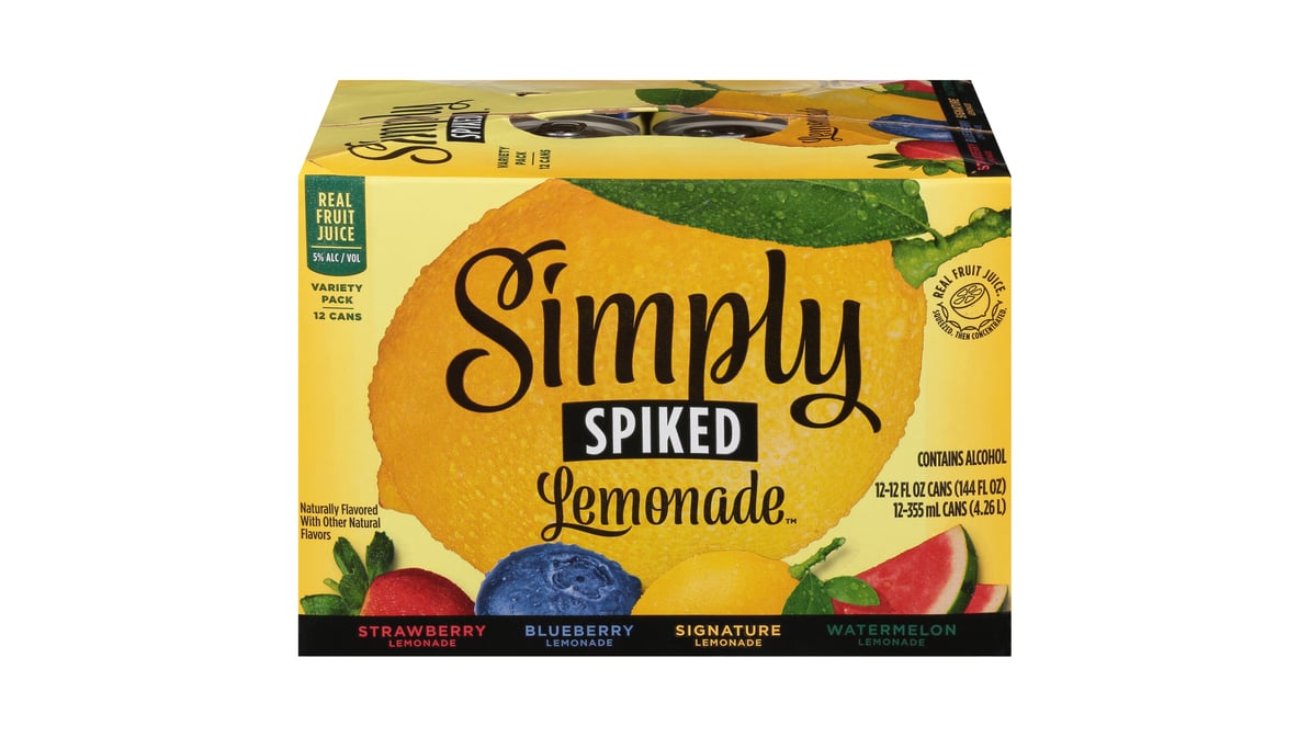 Simply Spiked Lemonade Cans Variety Pack (12 oz x 12 ct)