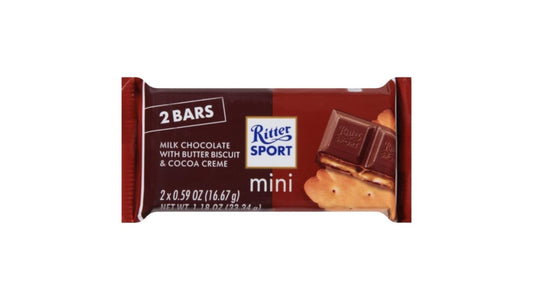 Ritter Sport Mini Milk Chocolate Candy Bar with Butter Biscuit & Cocoa Cream (1.18 oz)