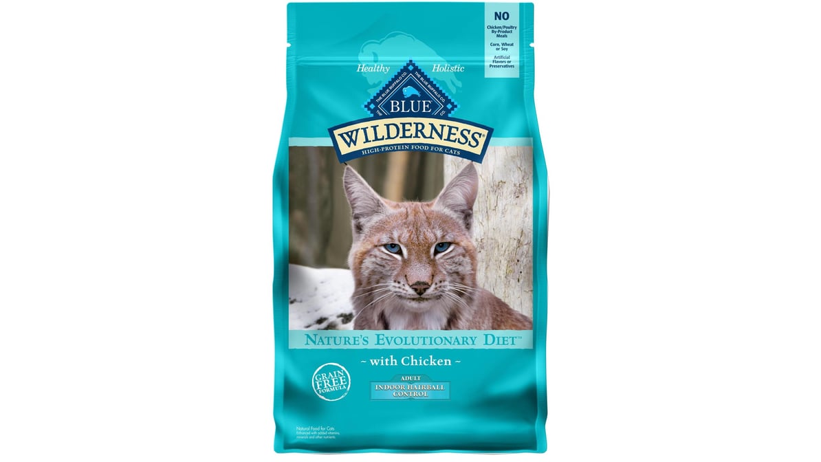 Blue Buffalo Wilderness Dry Cat Food Indoor Hairball Control Chicken (5 lb)