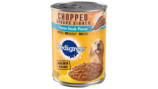 Pedigree Chopped Ground Dinner Wet Dog Food T Bone Steak (13.2 oz)
