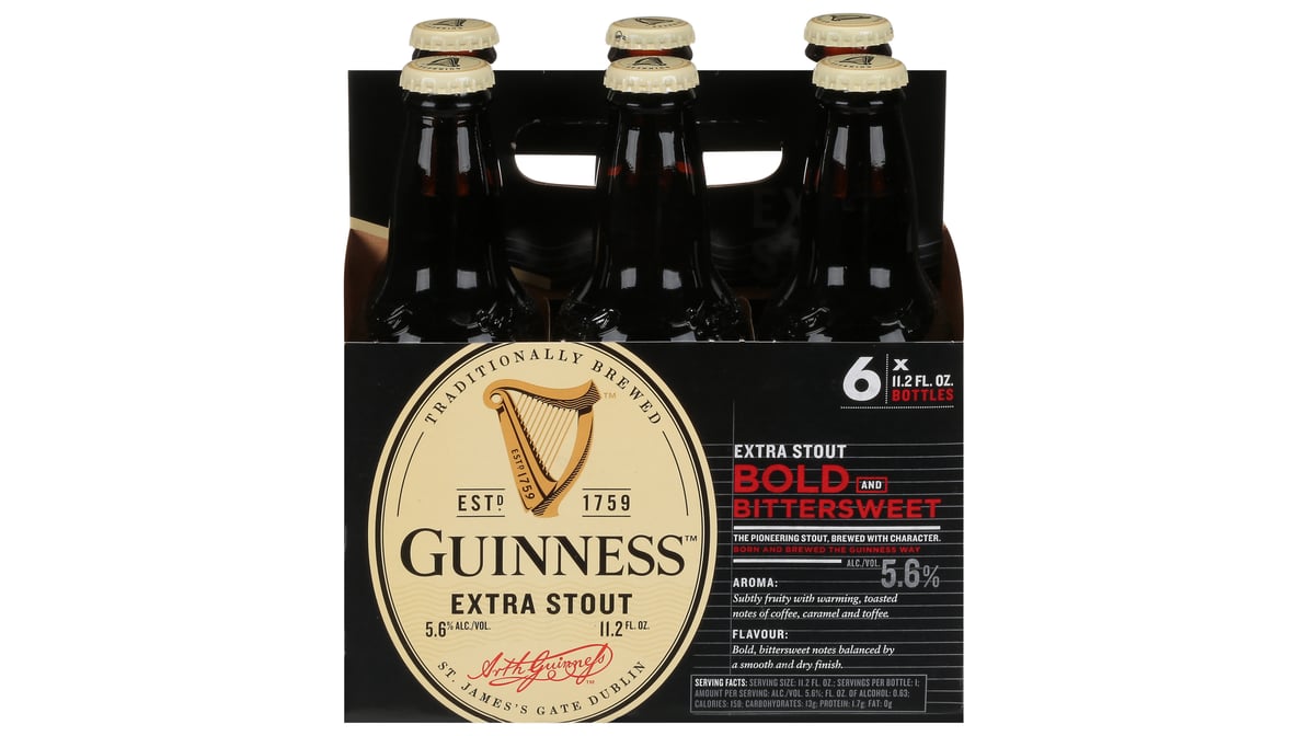 Guinness Bold & Bittersweet Extra Stout Bottles (11.2 oz x 6 ct)