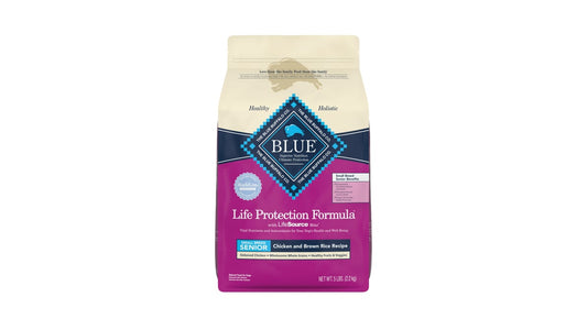 Blue Buffalo Dry Dog Food for Senior Small Breed Chicken and Brown Rice Trial Size Bag (5 lb)