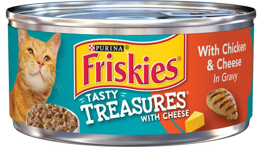 Purina Friskies Tasty Treasures Wet Cat Food with Chicken & Cheese in Gravy (5.5 oz)