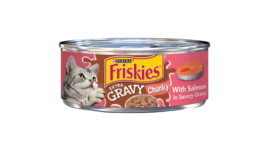 Friskies Gravy Wet Cat Food Extra Gravy Chunky With Salmon in Savory Gravy (5.5 oz)