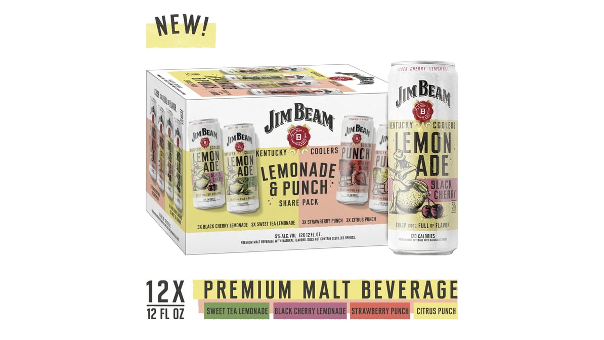 Jim Beam Lemonade & Punch Beer Cans (12 oz x 12 ct)