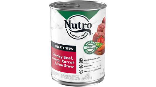 Nutro Natural Choice Wet Dog Food Hearty Stew Chunky Beef Tomato Carrot & Pea Stew (12.5 oz)