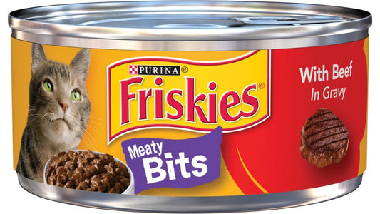 Purina Friskies Meaty Bits with Beef in Gravy Canned Cat Food (5.5 oz)