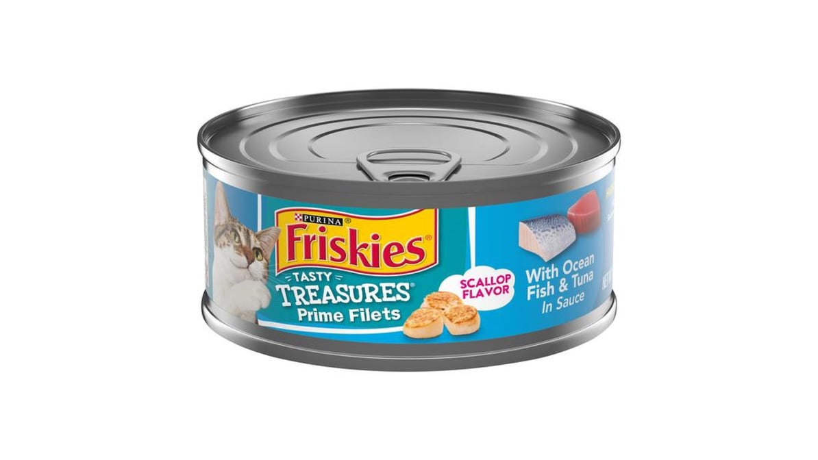 Purina Friskies Tasty Treasures Prime Filets Wet Cat Food with Ocean Fish Tuna (5.5 oz)