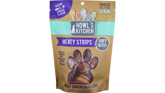 Howl's Kitchen Meaty Strips Soft Bite Dog Treats Bacon and Cheese (6 oz)