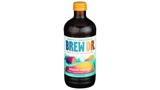 Brew Dr. Organic Island Mango Kombucha Bottle (14 oz)
