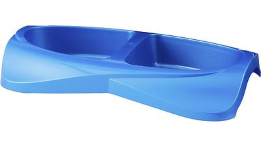 Van Ness Lightweight Double Plastic Cat Bowls Small Blue