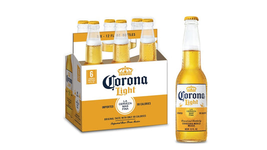 Corona Light Mexican Beer Bottles (12 oz x 6 ct)